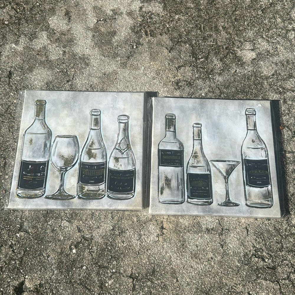 Decorative wall‎ canvas prints alcohol wine glasses decor